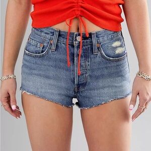 NWT Levi's 501 Original Fit High Rise Super Short Micro Women's 25